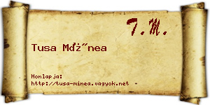 Tusa Mínea névjegykártya